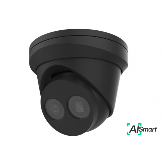 4MP AI Smart IP turret dome camera, EXIR 100ft, 2.8mm lens, Black color