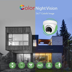 8 Channel 8MP PoE IP Camera System 8CH 4K NVR and 6 Pcs 8MP Night ColorVu PoE Turret Security Cameras with 2TB HDD - LINOVISION US Store