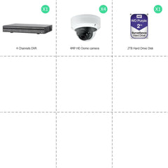 CCTV DVR System 4CH 4K XVR and 4 4MP HD Dome cameras with 2TB HDD - LINOVISION US Store